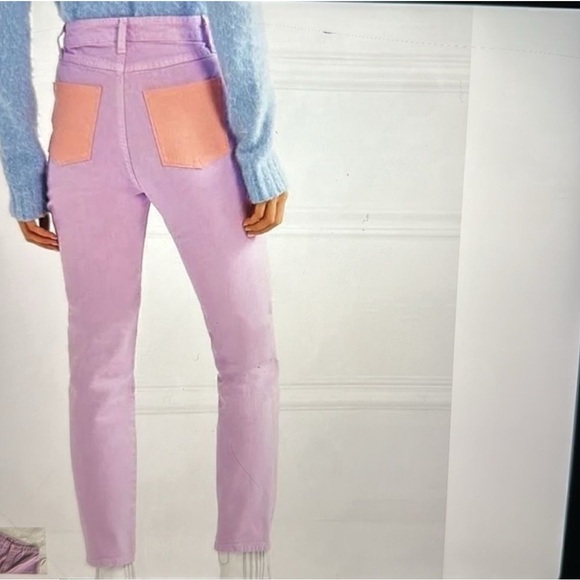 STAUD Denim - STAUD Lilac and pink Straight Leg Jeans